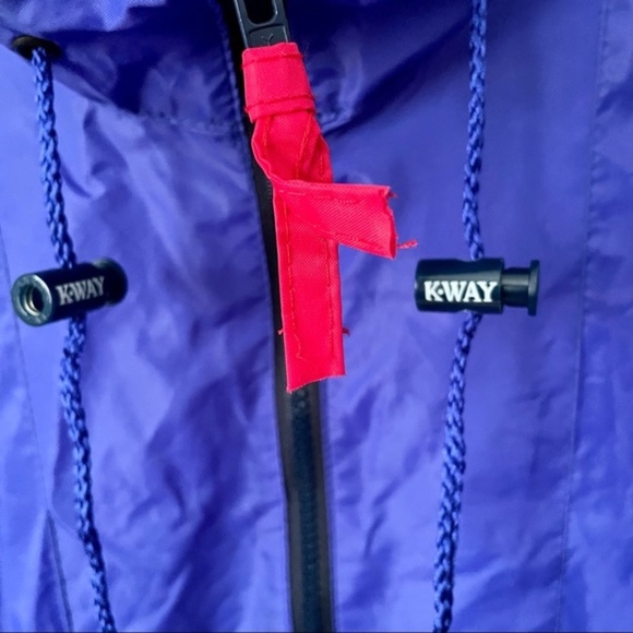 Vintage Unisex 90'S K-Way Hooded Pullover Packable Windbreaker Jacket, Size L - Picture 5 of 12
